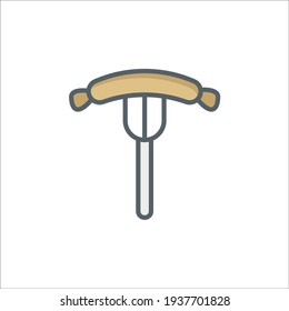 Sausage Line Icon Isolated On White Background