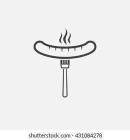 sausage line icon, outline vector logo illustration, linear pictogram isolated on white