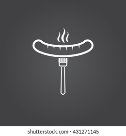sausage line icon, outline vector logo illustration, linear pictogram isolated on black