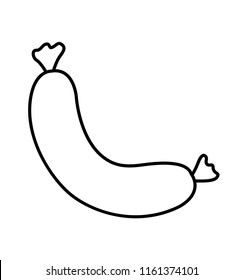 Sausage line icon vector isolated