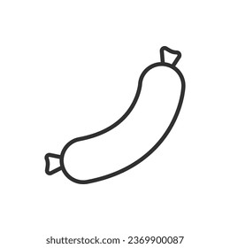 Wurst, lineares Symbol. Linie mit bearbeitbarem Hub