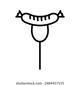 Sausage linear logo mark in black and white