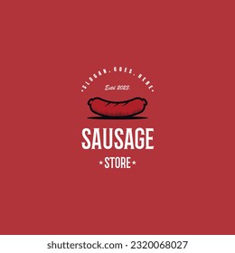 sausage logo design retro hipster vintage