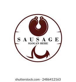 Sausage logo design simple concept Premium Vector