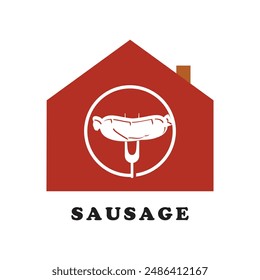 Sausage logo design simple concept Premium Vector