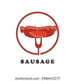Sausage logo design simple concept Premium Vector