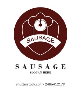 Sausage logo design simple concept Premium Vector