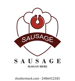 Sausage logo design simple concept Premium Vector