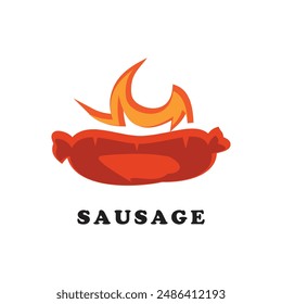 Sausage logo design simple concept Premium Vector