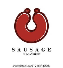 Würstchen Logo Design Einfaches Konzept Premium Vektorgrafik