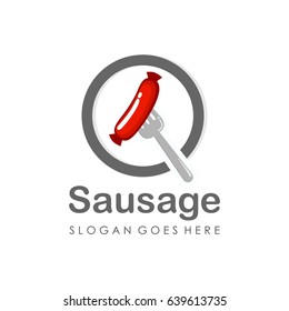 Sausage logo design vector