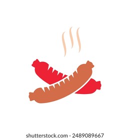Sausage logo and symbol illustration vector design