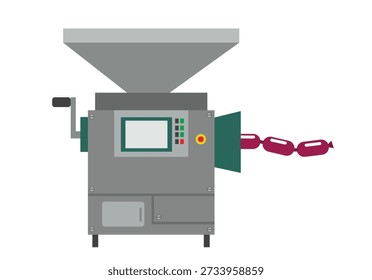 Sausage Maker machine. Editable Clip Art.
