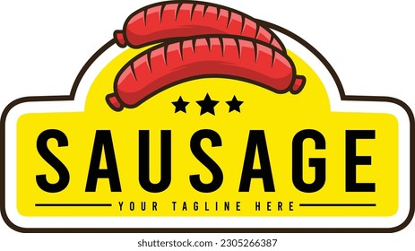 Sausage mascot logo with premium quality stock vector