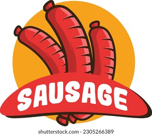 Sausage mascot logo with premium quality stock vector