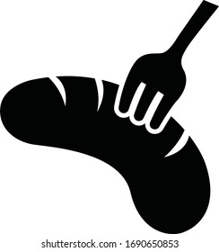 Sausage meat glyph vector icon