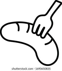 Sausage meat outlines vector icon