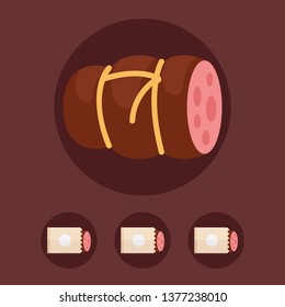 Sausage meat vector illustration for menu or butcher ship