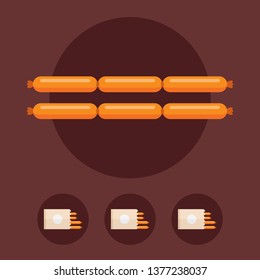 Sausage meat vector illustration for menu or butcher ship
