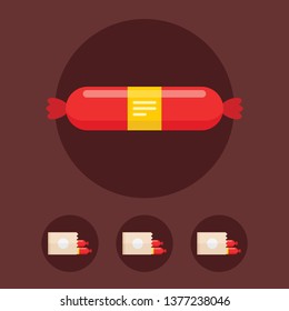 Sausage meat vector illustration for menu or butcher ship
