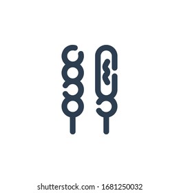 sausage meatballs barbecue icon outline blue