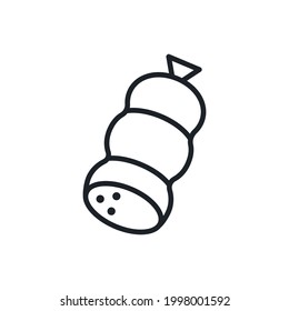 Sausage meatloaf icon. Vector isolated linear icon contour shape outline. Thin line. Modern glyph design. Meat products. Food ingredients