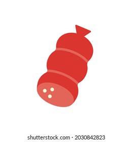 Sausage meatloaf icon. Vector isolated illustration. Flat color icon contour shape. Modern glyph design. Meat products. Food ingredients