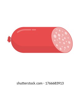 Sausage Mortadella isolated on white background. Vector Illustration