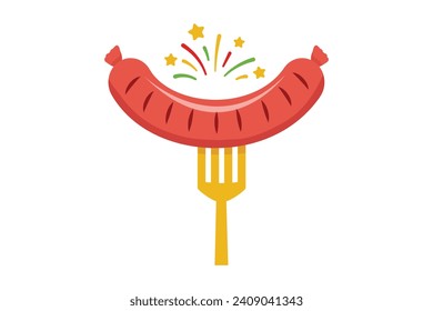 Sausage New Year Sticker Design