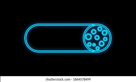 sausage on a black background, vector illustration, neon. meat sausage with bacon. neon blue sausage. bright neon sign. illumination for cafe