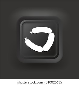 Sausage on Black Square Button
