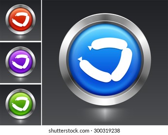 Sausage on Blue Round Button