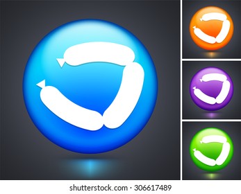 Sausage on Blue Round Button
