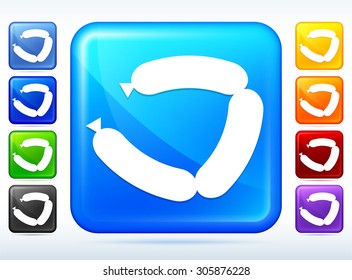 Sausage on Blue Square Button