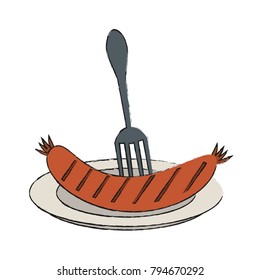Sausage on dish