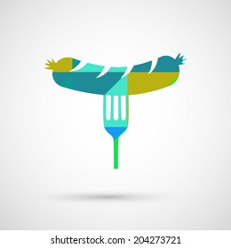 Sausage on the fork