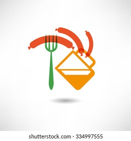 Sausage on a fork icon