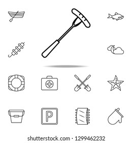 sausage on the fork icon. Camping icons universal set for web and mobile