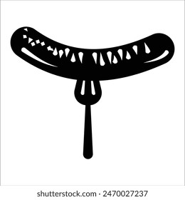 sausage on a fork icon silhouette