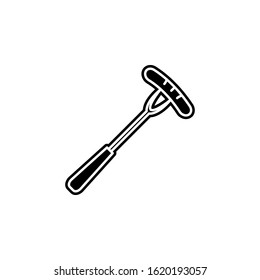 sausage on the fork icon. Simple glyph, flat vector of camping icons for ui and ux, website or mobile application