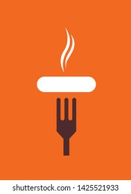 Sausage on a fork logo