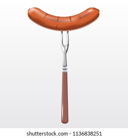Sausage on the fork, mesh