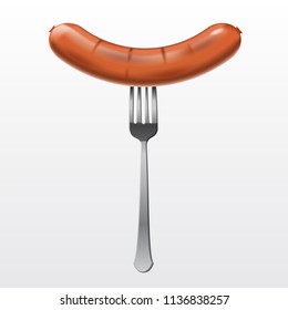 Sausage on the fork, mesh