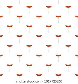 Sausage on fork pattern seamless in flat style for any design