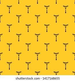 Sausage on a fork pattern seamless vector repeat geometric yellow for any design