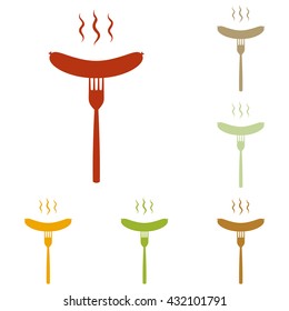 Sausage on fork sign