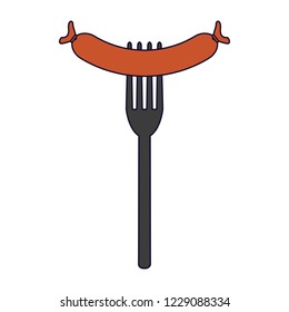 Sausage on fork symbol