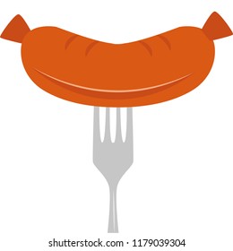 sausage on fork vector
