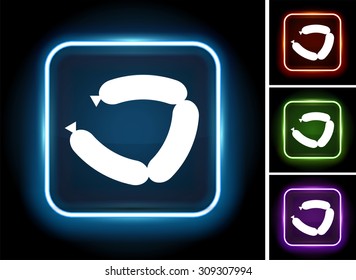 Sausage on Glow Square Button