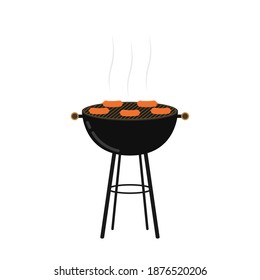 Sausage on a Grille vector.